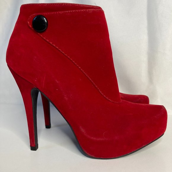 Stunning Charlotte Russe High Heel Platform Ankle Boots Size 6 Red - Picture 4 of 11